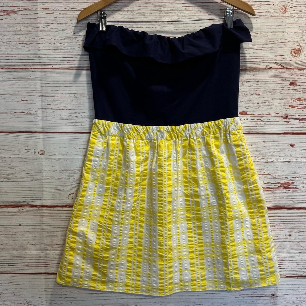 NWT Lilly Pulitzer Esmeralda Dress in Starfruit Yellow Sucker For Plaid Sz L - Picture 5 of 16